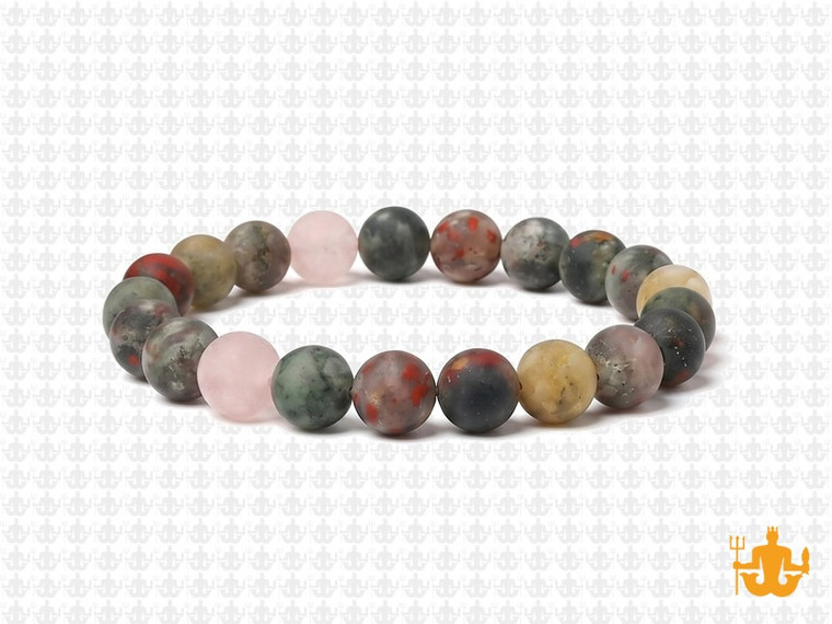 8mm Matte Africa Blood Agate Elastic Bracelet 7.5" natural [b3r71m]