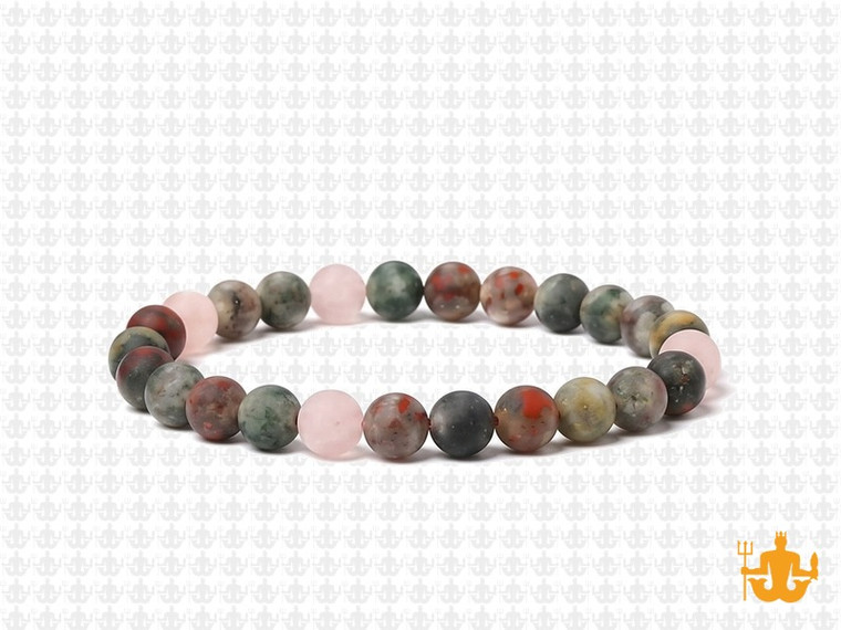 6mm Matte Africa Blood Agate Elastic Bracelet 7.5" natural [b2r71m]
