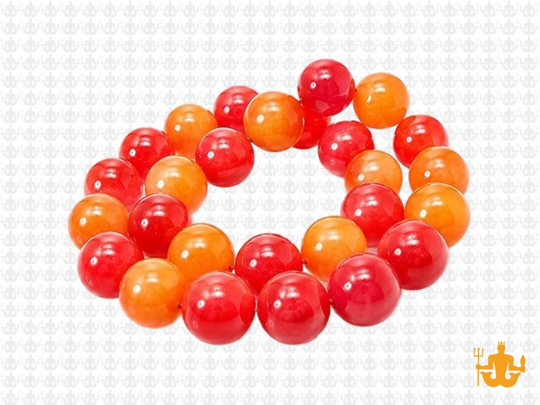 10mm Mix Red Jade Round Beads 15.5" dyed [10x6]