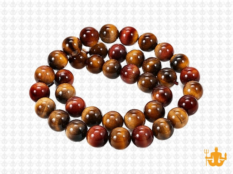 8mm Golden & Red Tiger Eye Round Beads 15.5" heated [8g3s]