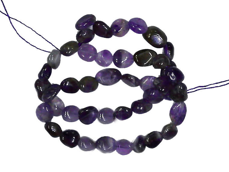 8x10mm Amethyst Pebble Beads 15.5" [h20p]
