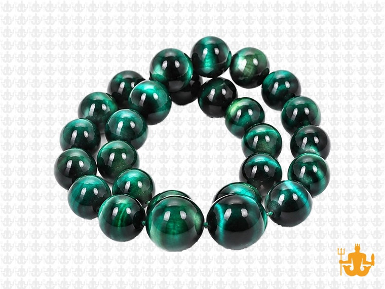 10mm Aqua Tiger Eye Round Beads 15.5" dyed [10g3q]