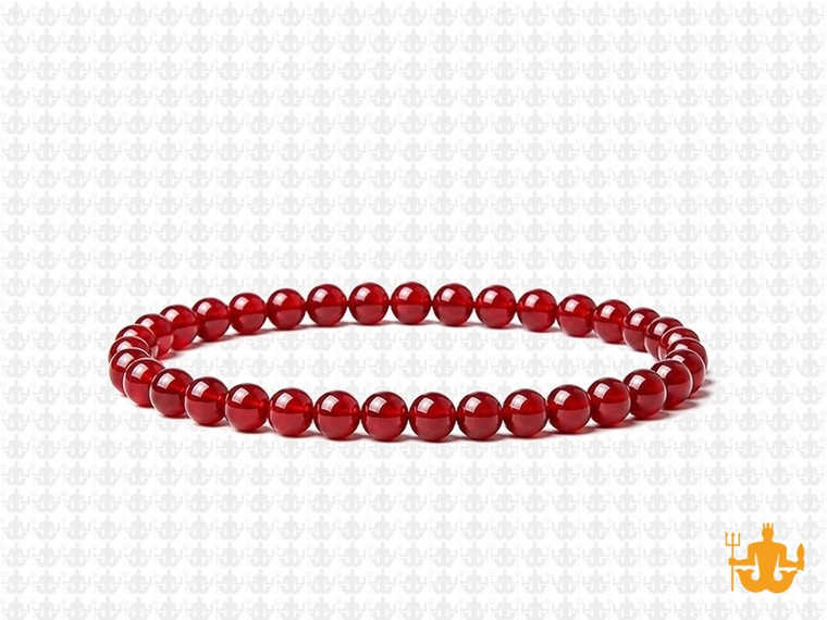 4mm Coral Quartz Elastic Bracelet 7.5" synthetic [b1a77]