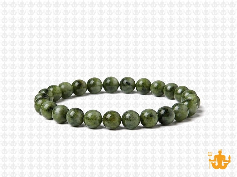 6mm Nephrite Jade elastic Bracelet [b2a18]