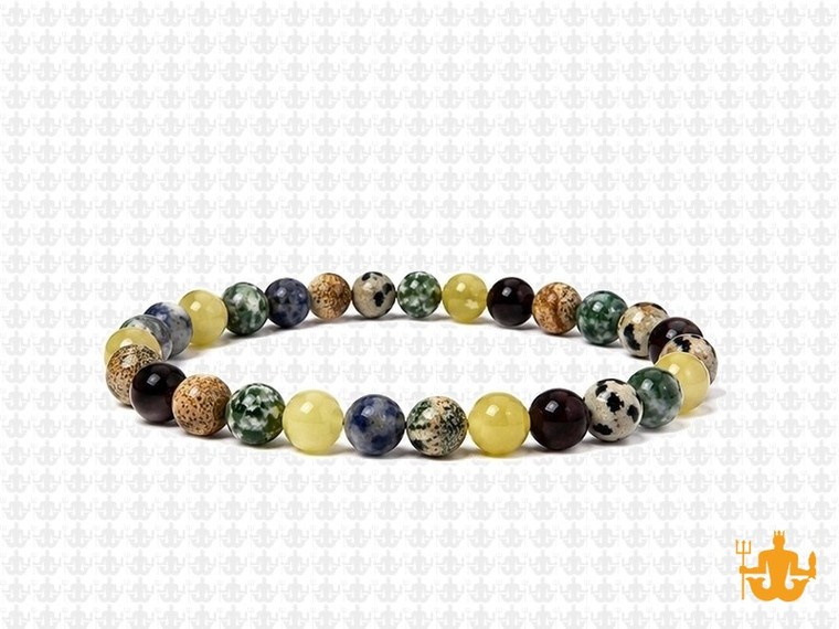 4mm Mix Gemstones Elastic Bracelet 7.5" [b1s37]