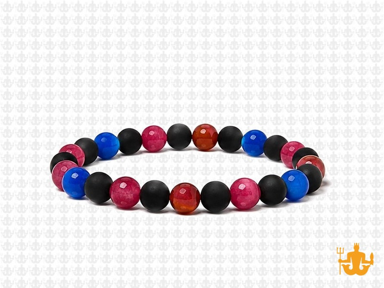 6mm Mix Jade Elastic Bracelet 7.5" dyed [b2s40]