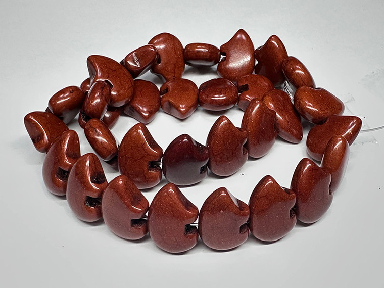 16x22mm Coffee Magnesite Zuni Bear Beads 15.5" [t478c]