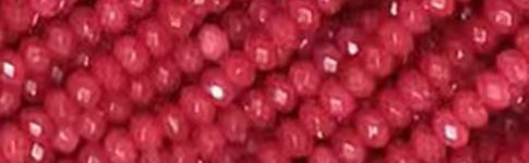 4mm Red Jade dyed Faceted Rondelle Beads 15.5" [v0318]