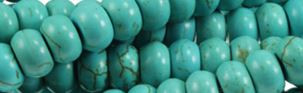 10mm Blue Turquoise Rondelle Beads t373b 15.5" [v0597g]