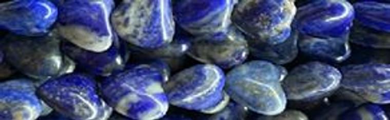 15mm Lapis Lazuli Heart Beads 15.5" [v0613]