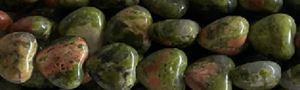 15mm Unakite Heart Beads 15.5" [v0618]