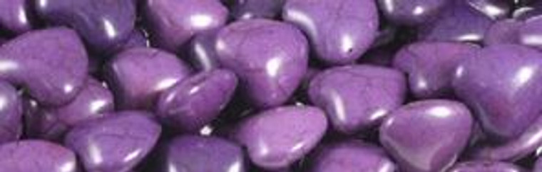 14mm Purple Magnesite Heart Beads t399p 15.5" [v0669]