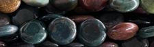 15mm Blood Agate Puff Coin Beads 15.5" [v0714]