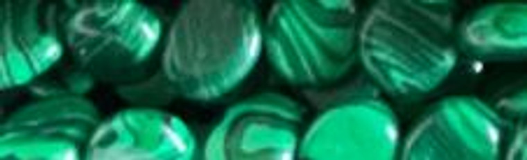 15mm Malachite synthetic Puff Coin Beads 15.5" [v0731]