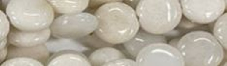 12mm White Jade Coin Beads wa157 15.5" [v0736]