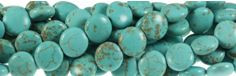 10mm Blue Turquoise Coin Beads t550b 15.5" [v0756]