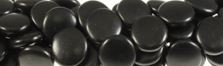 10mm Black Magnesite Coin Beads t550k 15.5" [v0766]