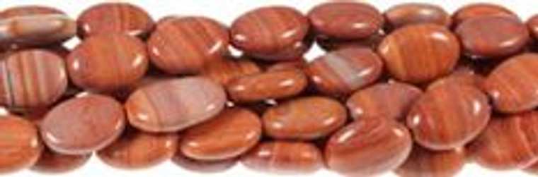 12x16mm Red Malachite Oval Beads s7a17-12 15.5" [v0866]