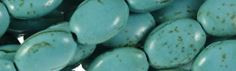 10x14mm Blue Turquoise Oval Beads t390b 15.5" [v0879]