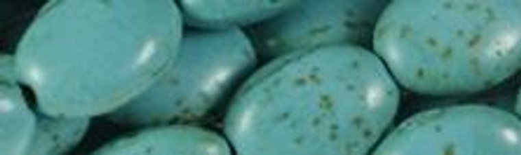 18x25mm Blue Turquoise Oval Beads t7b18 15.5" [v0880]
