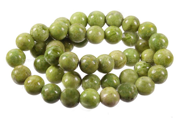 12mm Peridot Sesame Agate Round Beads 15.5" dyed [12g4n]