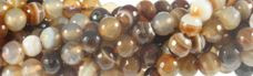 8mm Brown Stripe Agate Faceted Round Beads 15.5" [v1471]