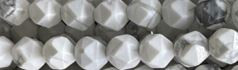 8mm Howlite Faceted Hexagon Beads 15.5" [v1514]