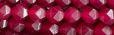 8mm Ruby Jade dyed Faceted Hexagon Beads 15.5" [v1527]