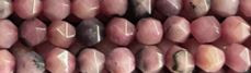 8mm Rhodonite Faceted Hexagon Beads 15.5" [v1535]