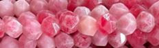 8mm Pink Jade dyed Faceted Hexagon Beads 15.5" [v1537]