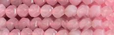 8mm Rose Quartz Faceted Hexagon Beads 15.5" [v1556]