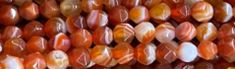 8mm Red Stripe Agate Faceted Hexagon Beads 15.5" [v1575]