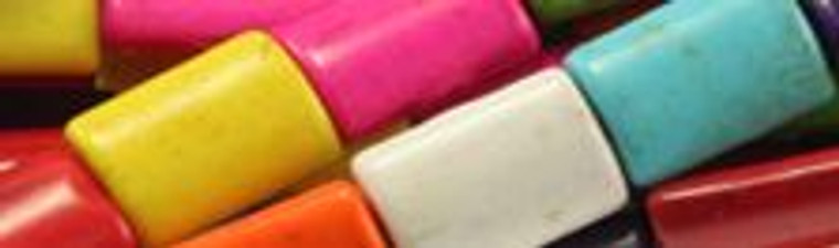 10x14mm Mix Magnesite Rectangle Beads t548x 15.5" [v1750]