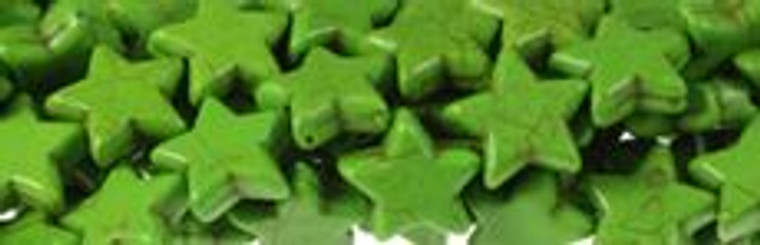 12mm Green Magnesite Star Beads t472g 15.5" [v2050]
