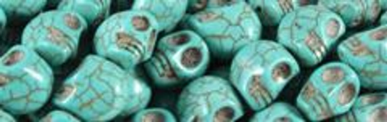 12x10mm Blue Turquoise Skull Beads t176b 15.5" [v2093]