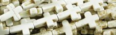 12x16mm White Turquoise Cross Beads t355w 15.5" [v2098g]
