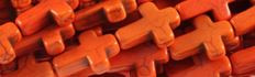 12x16mm Orange Magnesite Cross Beads t355h 15.5" [v2098j]