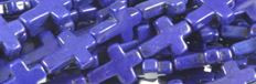12x16mm Lapis Magnesite Cross Beads t355l 15.5" [v2098k]