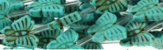 13x15mm Blue TurquoiseButterfly Beads t465b 15.5" [v2099a]