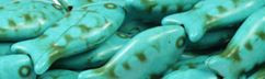 12x25mm Blue Turquoise Fish Beads t461b 15.5" [v2099k]