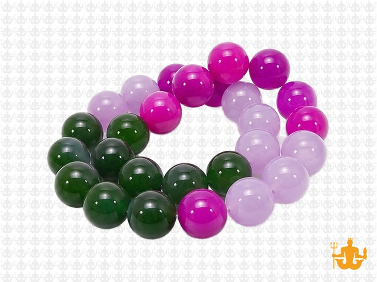 10mm  Multi-Colors Jade & Agate Beads 15.5" [10x60]