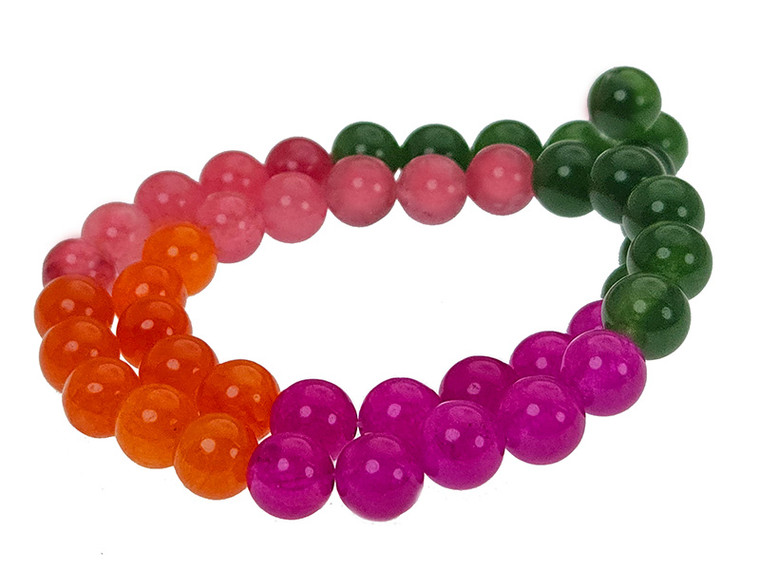 10mm  Multi-Colors Jade & Agate Beads 15.5" [10x64]