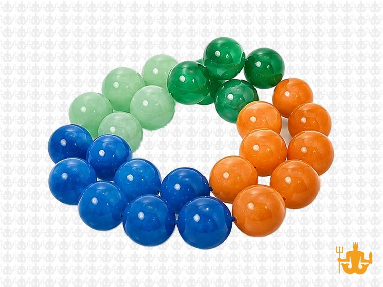 10mm  Multi-Colors Jade & Agate Beads 15.5" [10x75]