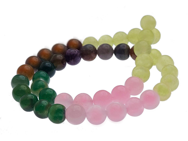 6mm  Multi-Colors Jade & Agate Beads 15.5" [6x65]