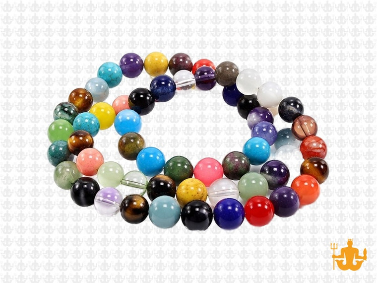 6mm Mix Stones Round Beads 15.5" dyed [6x99a]
