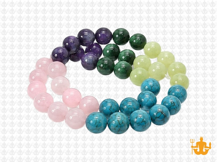 8mm  Multi-Colors Jade & Agate Beads 15.5" [8x59]