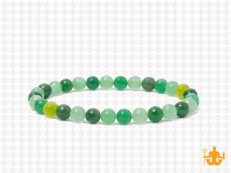 4mm Aventurine & Olivine Jade Bracelet 7.5" [b1x58]