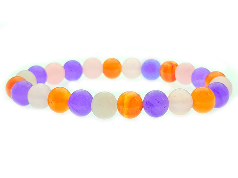 4mm Carnelian, Rose Quartz  & Jade Bracelet 7.5" [b1x71]