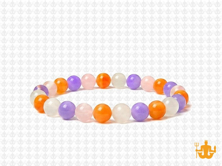 6mm Carnelian, Rose Quartz  & Jade Bracelet 7.5" [b2x71]