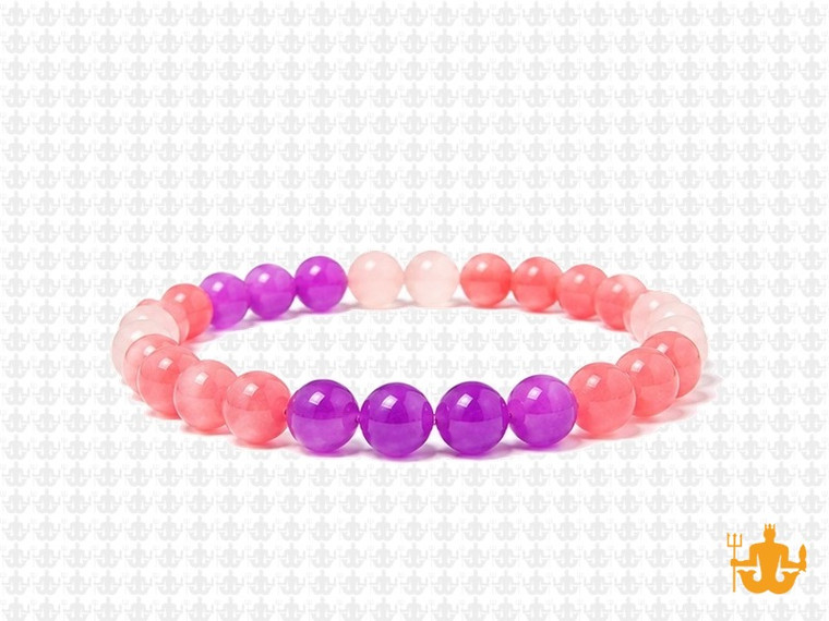6mm Carnelian, Rose Quartz  & Jade Bracelet 7.5" [b2x74]